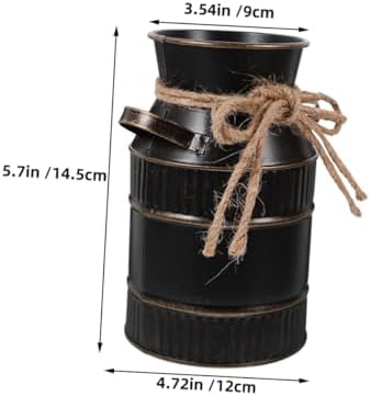 Vintage Small Waterproof Iron Milk Jug Flower Vase for Home Tabletop Decor