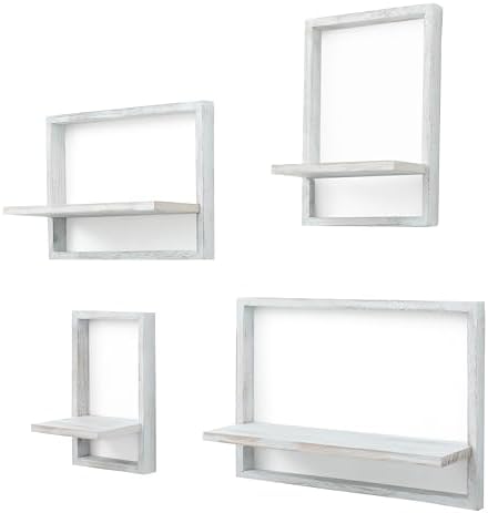 PHOENANCEE Square Floating Shelves Set of 4 Modern Wall Decor