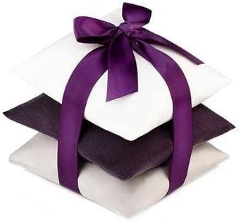 Plum ElizabethW Silk Sachet Ribbon Tied Set of 3 1