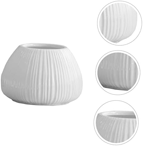 TOYANDONA Ceramic Flower Vase Vertical Pattern Nordic Style