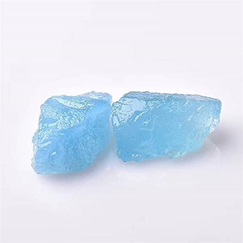 FIDEMM Natural Blue Aquamarine Healing Stones for Home Decor