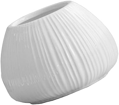 Kisangel Nordic Ceramic Flower Vase with Vertical Stripes