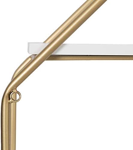 Kate and Laurel Lintz Octagon Floating Wall Shelves with Gold Frame