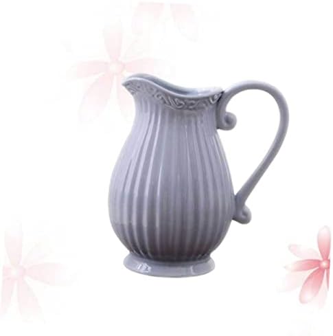 Zerodeko Ceramic Dried Flower Vase Grey Decor Accent