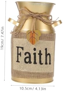 Toyvian Vintage Rustic Metal Flower Vase for Home Decor