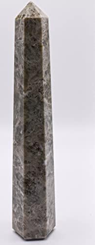 57 Inch Rich Green Vesuvianite Obelisk with Inclusions