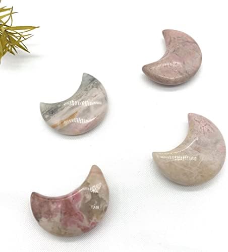 Pink Rhodonite Moon Shaped Crystal Gift