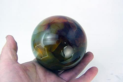 Carnelian Agate Sphere 88mm with Stand