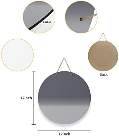 Welcome Sign for Front Door Ombre Grey Round Wooden Hanging Housewarming Decor