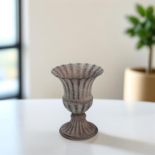 Vintage Metal Flower Vase for Dried Flowers and Plants