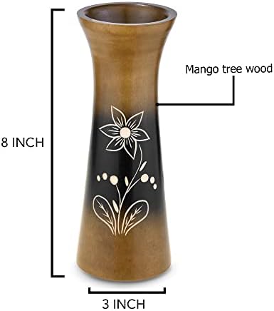 AeraVida Set of 2 Handcarved Mango Wood Vases