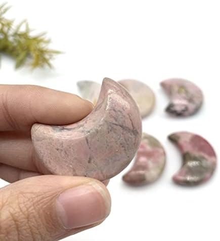 Pink Rhodonite Moon Shaped Crystal Gift