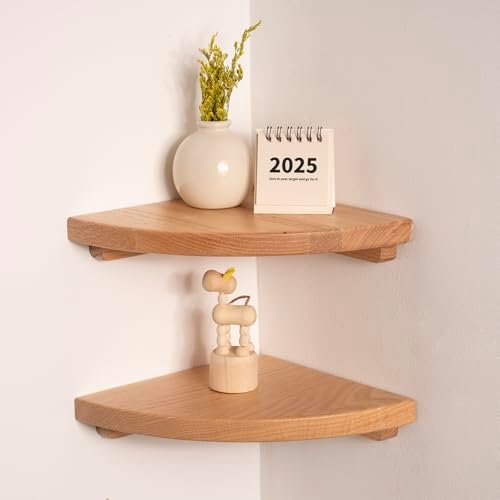 Floating Corner Shelves Oak 8 2-Pack