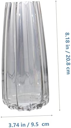 Cabilock Smoky Grey Glass Vase for Dried Flowers and Plants