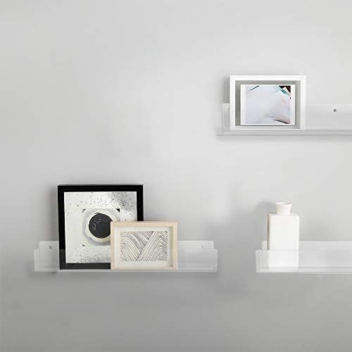VIVO Dual Acrylic Floating Bookshelves 24 Inch 2 Pack