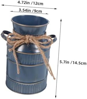 2pcs Vintage Iron Flower Vase Decorative Bucket for Home