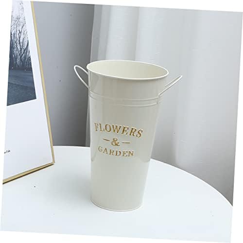 POPETPOP Retro Iron Bucket Flower Vase for Home Decor
