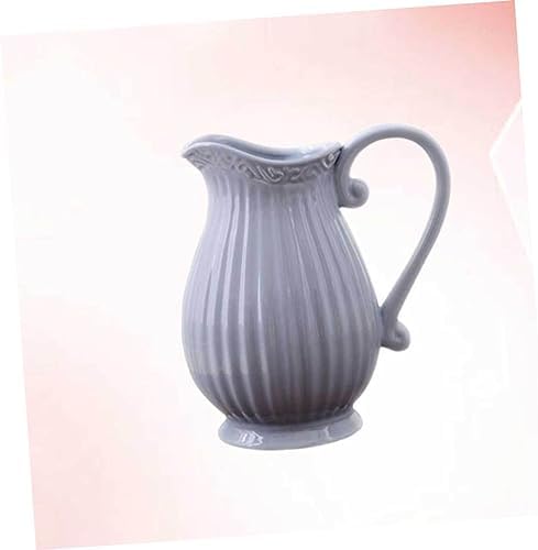 Zerodeko Ceramic Dried Flower Vase Grey Decor Accent