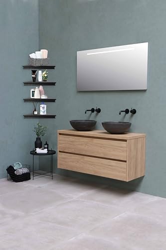 Corner Floating Shelf Set of 4 Black Rustic Design