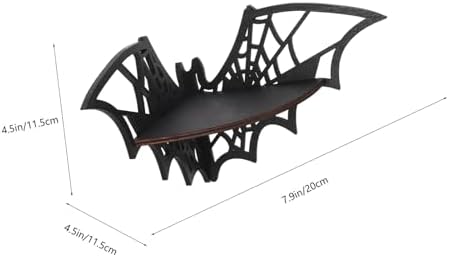 Gothic Floating Corner Shelf Black Wooden Storage Rack for Spooky Decor