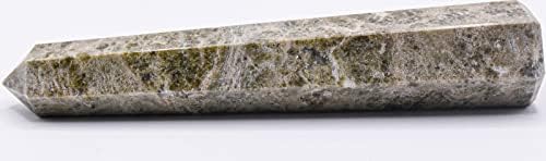 57 Inch Rich Green Vesuvianite Obelisk with Inclusions