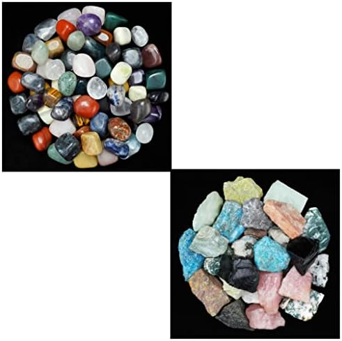 ZAICUS 1lb Mixed Tumbled Stones and Rough Crystals