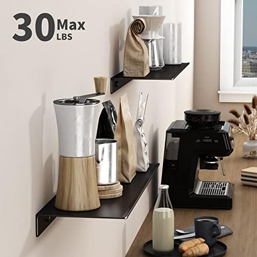 Danpoo Black Floating Shelves Wall Storage 2PCS