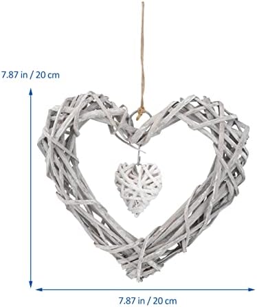 3 Pcs White Lace Pendant Twigs Wreath Heart Garland Photo Frame