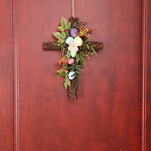 Forart 16 Inch Easter Wreath with Colorful Eggs