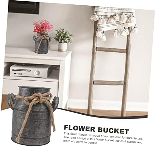 Ciieeo Iron Bucket Flower Pot Vintage Decor