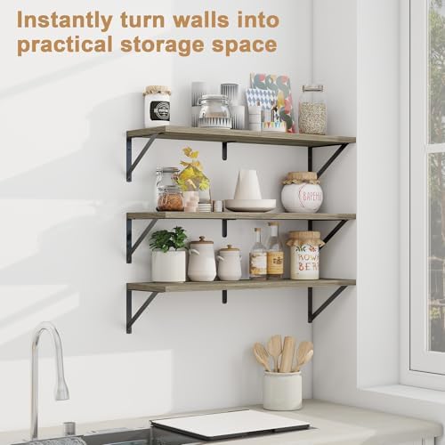 Fun Memories Floating Shelves Set of 3 Grey