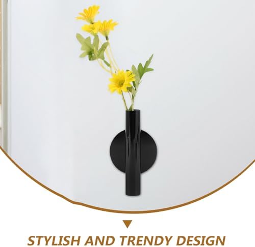 Ciieeo 2pcs Wall-Mounted Metal Flower Vase for Indoor Decor