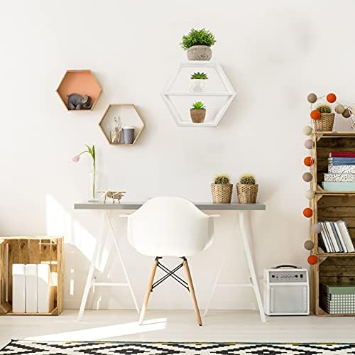 LIFKOME Hexagon Floating Wood Shelf for Home Decor