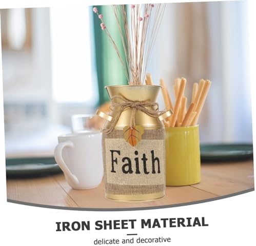 Toyvian Vintage Rustic Metal Flower Vase for Home Decor