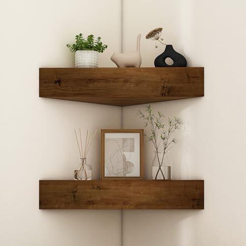 Wooden Floating Corner Shelves - 12x12 Pack of 2