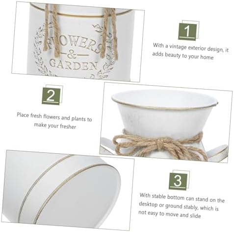 Vintage Decor Galvanized Flower Planter Vase for Flowers