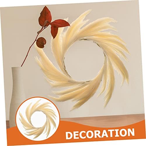 Elegant Artificial Bulrush Wreath for Home Decor