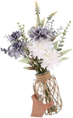 Modern Minimalist Transparent Glass Vase with Dried Flowers
