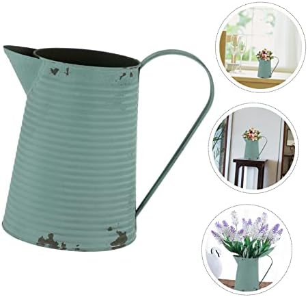 Vintage Iron Flower Pot Pitcher Rustic Home Decor