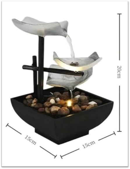 Ohana Modern Tabletop Water Fountain with LED Lights
