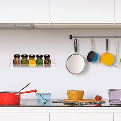 Blulu 16 Packs 14 Inch Acrylic Floating Shelf for Home Decor