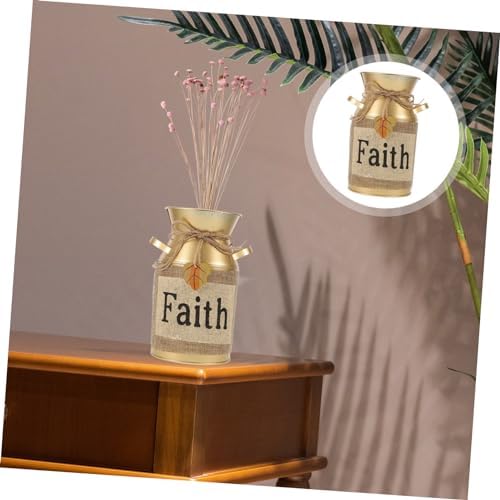 Toyvian Vintage Rustic Metal Flower Vase for Home Decor