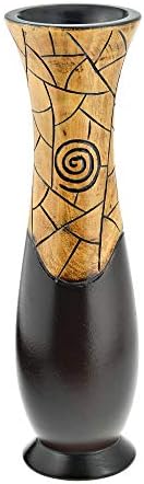 AeraVida Handcarved Wooden Spiral Accent Vase