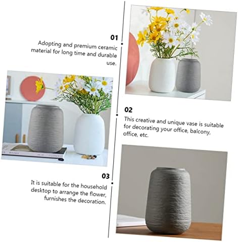 Alipis Nordic Threaded Ceramic Vase for Home Decor