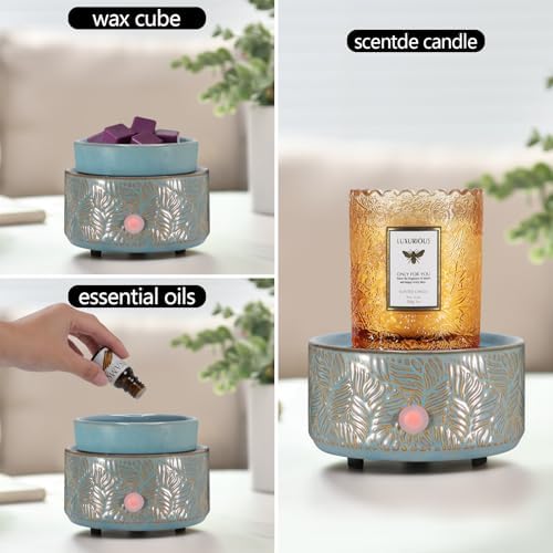 Electric Wax Melt Warmer 4-in-1 Ceramic Scented Candle Decor for Home Office Bedroom