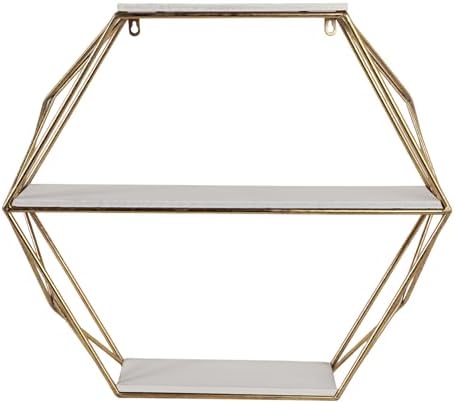Sagebrook Home Geometric Wall Shelf - 24 Gold