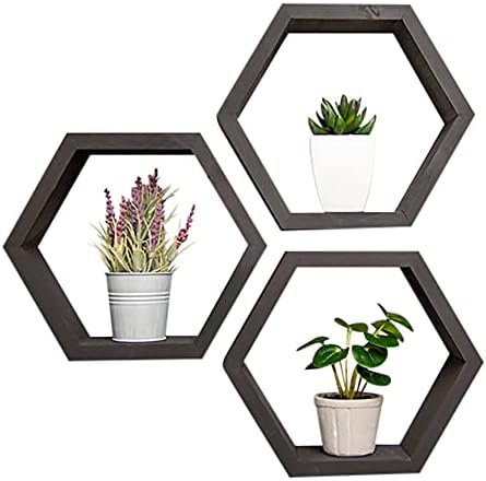 Drakestone Hexagon Floating Shelves 3-Pack Black