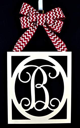 Monogrammed Door Hanger - Square Wreath for Her