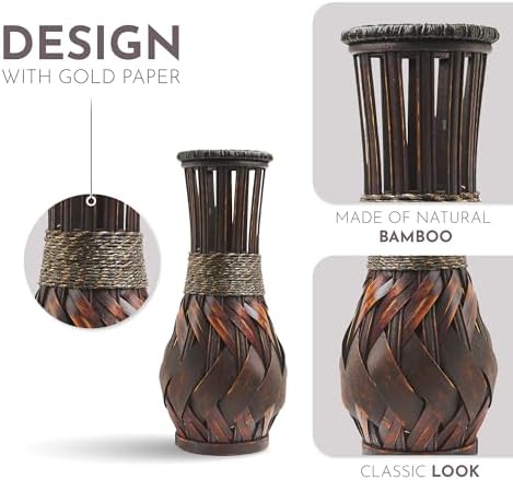 Eco-Friendly Bamboo Floor Vase - 142 Inch Handmade Decorative Vase