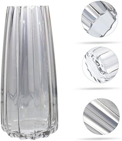 Cabilock Smoky Grey Glass Vase for Dried Flowers and Plants